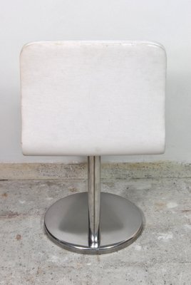 White Canvas Seat & Backrest Chairs with Chromed Steel Base, 1970s, Set of 4-WFB-739384