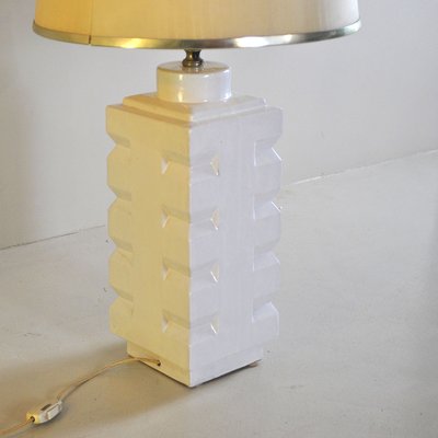 White Ceramic Table Lamp, 1960s-JQO-675443