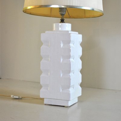 White Ceramic Table Lamp, 1960s-JQO-675443