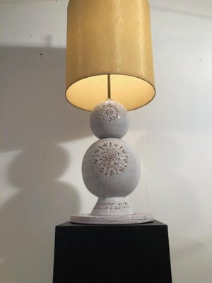 White Ceramic Table Lamp Attributed to Georges Pelletier, 1968-PCJ-655800