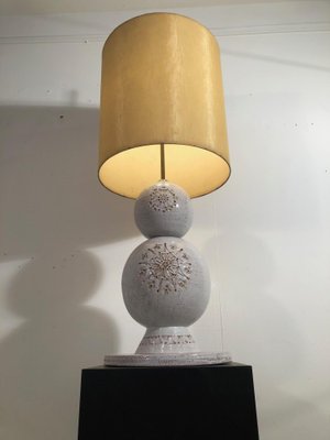 White Ceramic Table Lamp Attributed to Georges Pelletier, 1968-PCJ-655800