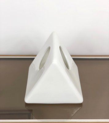 White Ceramic Triangular Vase by Gabbianelli, Italy, 1970s-LYQ-1171741