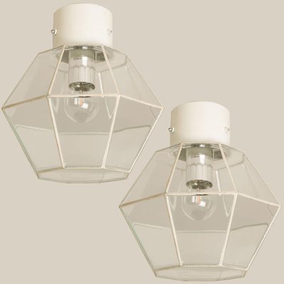 White Chrome and Clear Glass Flush Mount by Limburg, 1970-VDW-1300436