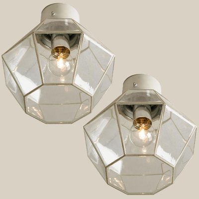 White Chrome and Clear Glass Flush Mount by Limburg, 1970-VDW-1300436