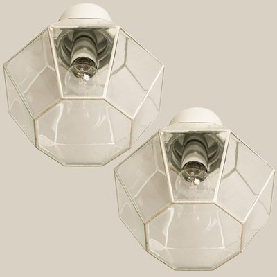 White Chrome and Clear Glass Flush Mount by Limburg, 1970-VDW-1300436