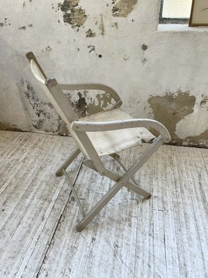 White Folding Beach Chair, 1900s-LCU-1406586