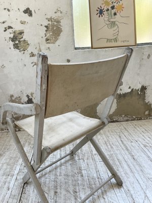 White Folding Beach Chair, 1900s-LCU-1406586