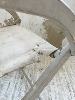 White Folding Beach Chair, 1900s-LCU-1406586