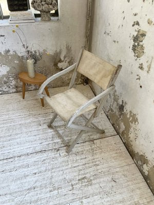 White Folding Beach Chair, 1900s-LCU-1406586