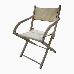 White Folding Beach Chair, 1900s-LCU-1406586