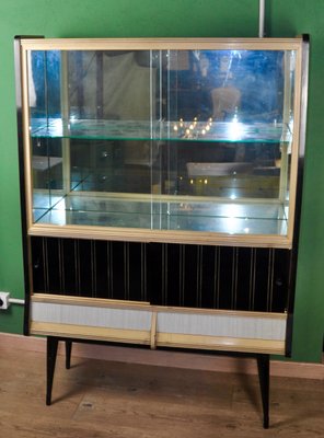 White Formica and Black Display Cabinet, 1960s-ROJ-632939