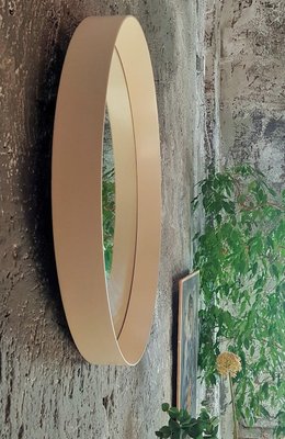 White Frame Round Wall Mirror, Italy, 1960s-POM-1449699