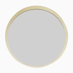 White Frame Round Wall Mirror, Italy, 1960s-POM-1449699