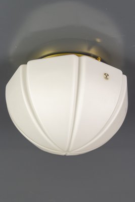 White Glass and Brass Ceiling Light by Peill & Putzler-KEG-904518