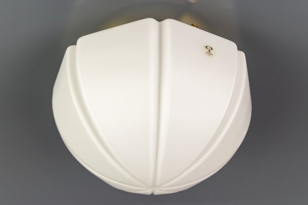 White Glass and Brass Ceiling Light by Peill & Putzler-KEG-904518