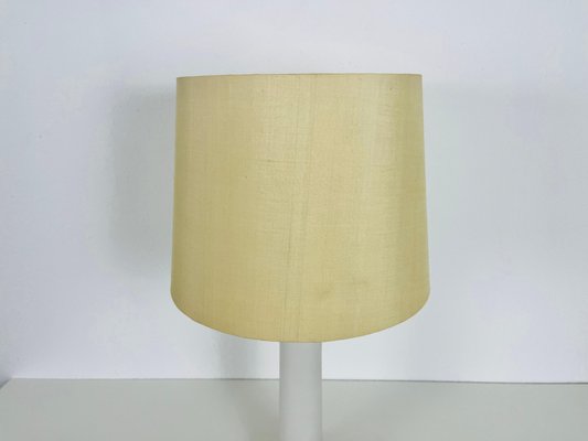 White Glass and Fabric Shade Table Lamp attributed to Luxus, Sweden, 1960s-PUK-1416523