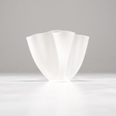 White Glass Cartoccio Vase by Pietro Chiesa for Fontana Arte, 1970s-VT-786154