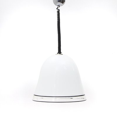 White Glass Ceiling Lamp with Black Edges, 1970s-EZ-1080827