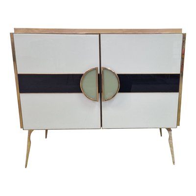 White Glass Door Sideboard, 1990s-BEW-1770405