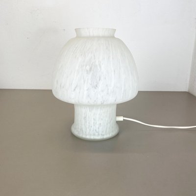 White Glass Mushroom Table Desktop attributed to Hustadt Lights, Germany, 1970s-QZ-1428319