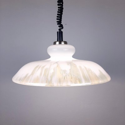 White Glass Pendant Lamp, 1970s-WQC-843097