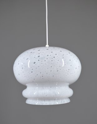 White Glass Pendant Lamp with Air Pockets from Peill & Putzler, Germany, 1970s-JV-2034879