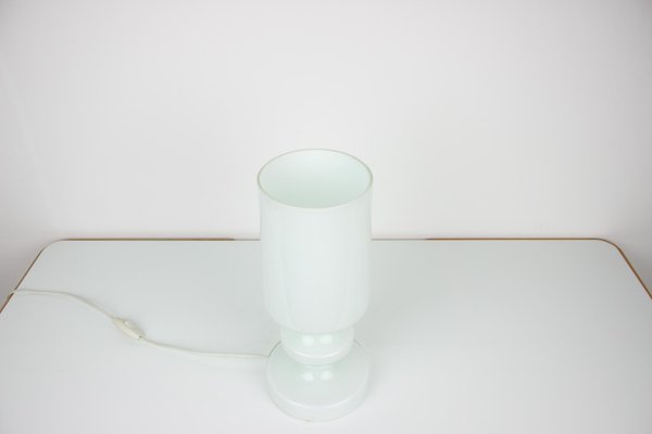 White Glass Table Lamp by Stefan Tabery, 1930s-TZ-975084