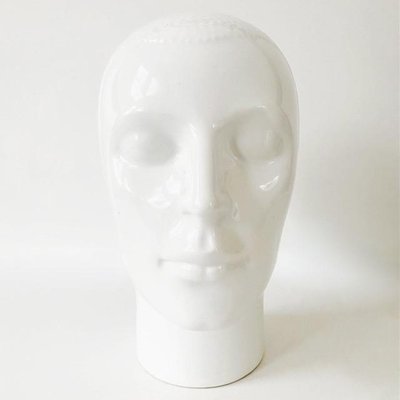 White Glazed Earthenware Head from Royal Delft 1970s-BMU-2026700