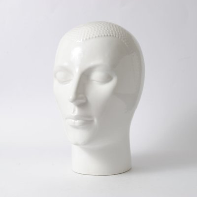 White Glazed Earthenware Head from Royal Delft, 1970s-IXK-846764