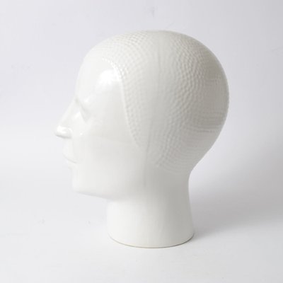 White Glazed Earthenware Head from Royal Delft, 1970s-IXK-846764