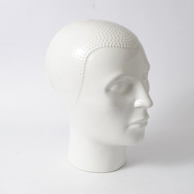 White Glazed Earthenware Head from Royal Delft, 1970s-IXK-846764