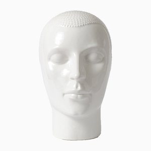 White Glazed Earthenware Head from Royal Delft, 1970s-IXK-846764