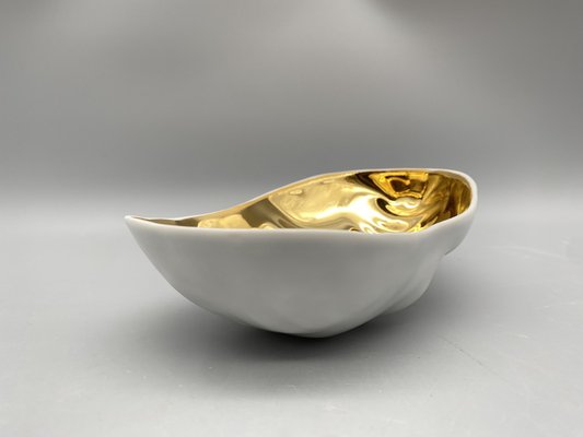 White-Gold Porcelain Bowl in Face Shape by Alim Pasht-Han for Anthologie Quartett, Germany, 2006-CZ-1785411