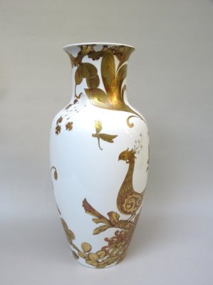 White Gold Porcelain Serenade Floor Vase from Ak Emperor, W. Germany, 1970s-EY-1367191