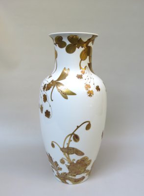 White Gold Porcelain Serenade Floor Vase from Ak Emperor, W. Germany, 1970s-EY-1367191