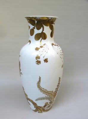 White Gold Porcelain Serenade Floor Vase from Ak Emperor, W. Germany, 1970s-EY-1367191