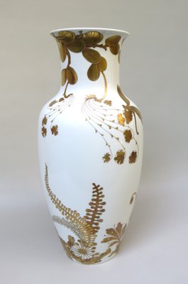 White Gold Porcelain Serenade Floor Vase from Ak Emperor, W. Germany, 1970s-EY-1367191