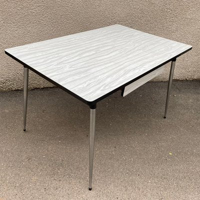 White-Grey Formica Dining Table, 1950s-SDV-864642