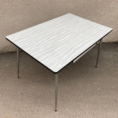 White-Grey Formica Dining Table, 1950s-SDV-864642