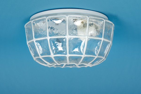 White Iron and Clear Glass Ceiling Lights from Limburg, Germany, 1960s-UGR-1085296