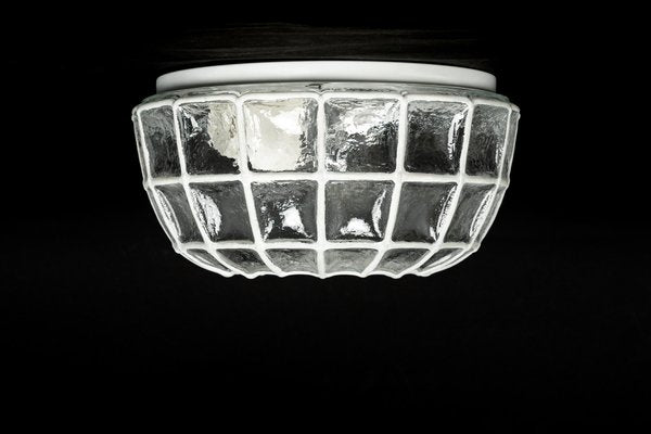 White Iron and Clear Glass Ceiling Lights from Limburg, Germany, 1960s-UGR-1085789