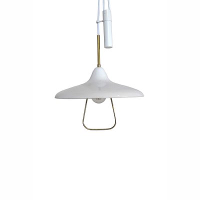 White Lacquered Iron Ceiling Lamp Attributed to Stilnovo, 1960s-JQO-703796