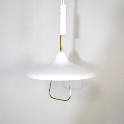 White Lacquered Iron Ceiling Lamp Attributed to Stilnovo, 1960s-JQO-703796