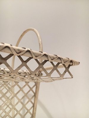 White Lacquered Metal and Perforated Metal Rack by Mathieu Matégot, 1950s-BA-1436605