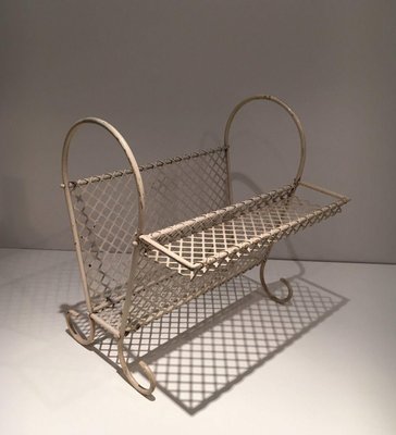 White Lacquered Metal and Perforated Metal Rack by Mathieu Matégot, 1950s-BA-1436605