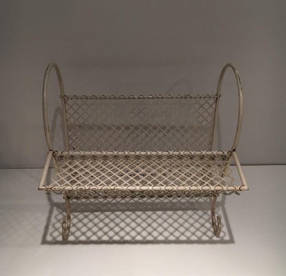 White Lacquered Metal and Perforated Metal Rack by Mathieu Matégot, 1950s-BA-1436605