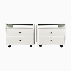 White Lacquered Nightstands by Carlo de Carli for Luigi Sormani, 1960s, Set of 2-PRS-812133