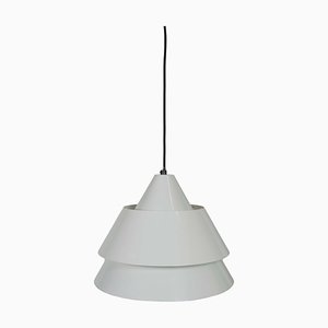 White Lacquered Pendant Lamp Zone by Jo Hammerborg for Fog & Morup, Denmark 1969-UQV-949983