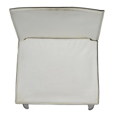 White Leather Ribot Dining Chair from Poltrona Frau, Italy, 1980s-RAQ-1417001