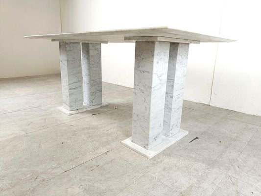 White Marble Dining Table, 1970s-IRH-1779766